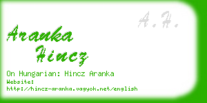 aranka hincz business card